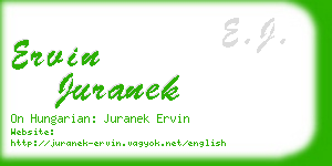 ervin juranek business card